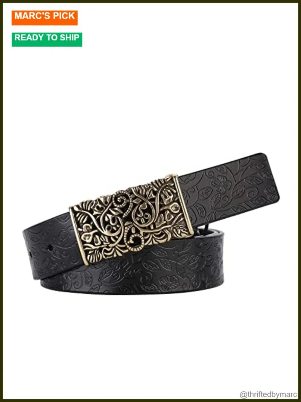 Vintage Genuine Leather Adjustable Belt for Dresses & Jeans